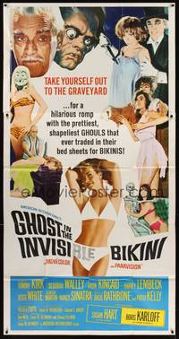 2s411 GHOST IN THE INVISIBLE BIKINI 3sh '66 Boris Karloff + sexy girls & wacky horror images!
