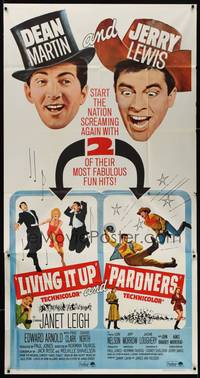 2s464 LIVING IT UP/PARDNERS 3sh '65 wacky Dean Martin & Jerry Lewis double-bill!