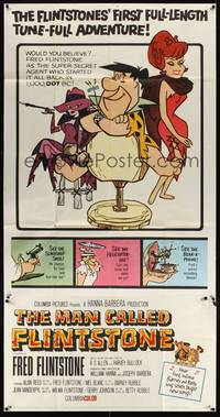 2s479 MAN CALLED FLINTSTONE 3sh '66 Hanna-Barbera, Fred, Barney, Wilma & Betty!