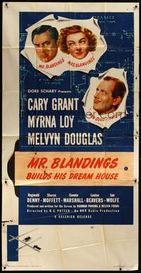 2s494 MR. BLANDINGS BUILDS HIS DREAM HOUSE 3sh '48 Cary Grant, Myrna Loy & Melvyn Douglas classic!