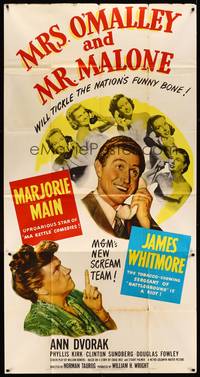 2s495 MRS. O'MALLEY & MR. MALONE 3sh '51 Marjorie Main & Whitmore tickle the nation's funny bone!