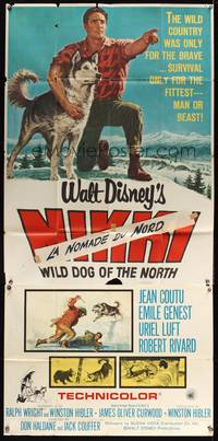 2s505 NIKKI 3sh '61 Walt Disney, James Oliver Curwood, cool art of man & his dog!
