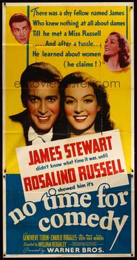 2s510 NO TIME FOR COMEDY 3sh '40 great close up of smiling Jimmy Stewart & Rosalind Russell!