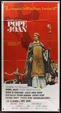 2s534 POPE JOAN 3sh '72 Liv Ullmann, Olivia De Havilland, Lesley-Anne Down, Trevor Howard