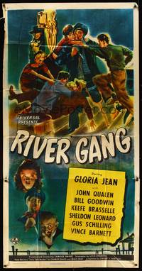 2s549 RIVER GANG 3sh '45 Gloria Jean, John Qualen, youth vs. a killer mob!