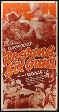 2s550 ROARING SIX GUNS 3sh '37 cowboy Kermit Maynard in a story by James Oliver Curwood!