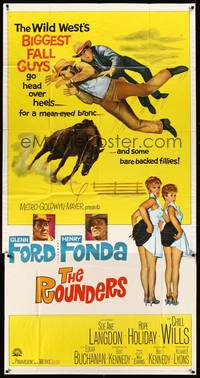 2s552 ROUNDERS 3sh '65 Glenn Ford, Henry Fonda, sexy Sue Ane Langdon & Hope Holiday!