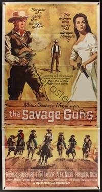 2s559 SAVAGE GUNS 3sh '71 cool art of the men who carry them & the woman with savage hunger!
