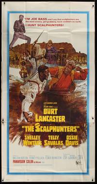 2s562 SCALPHUNTERS 3sh '68 great art of Burt Lancaster & Ossie Davis fighting in mud!