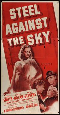 2s593 STEEL AGAINST THE SKY 3sh '41 sexiest close up image of Alexis Smith in nightgown!