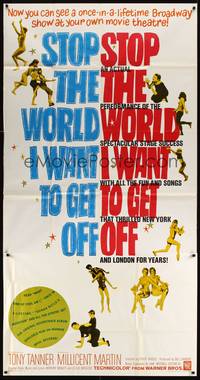 2s595 STOP THE WORLD I WANT TO GET OFF 3sh '66 Tony Tanner & Millicent Martin in Saville musical!