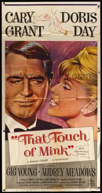 2s610 THAT TOUCH OF MINK 3sh '62 great super close up art of Cary Grant & pretty Doris Day!