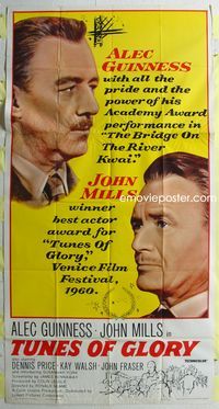 2s625 TUNES OF GLORY 3sh '60 great giant headshots of John Mills & Alec Guinness!