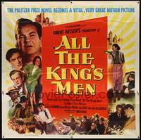 2s188 ALL THE KING'S MEN 6sh '50 Louisiana Governor Huey Long biography with Broderick Crawford!