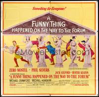 2s218 FUNNY THING HAPPENED ON THE WAY TO THE FORUM 6sh '66 wacky image of Zero Mostel & cast!