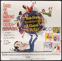 2s223 GLOBAL AFFAIR 6sh '64 great art of Bob Hope spinning Earth & sexy girls, Yvonne De Carlo!