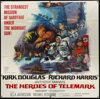 2s231 HEROES OF TELEMARK 6sh '66 Kirk Douglas & Richard Harris stop Nazis from making atom bomb!