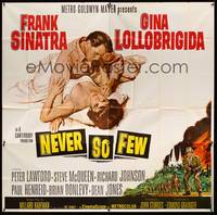 2s251 NEVER SO FEW 6sh '59 artwork of Frank Sinatra & sexy Gina Lollobrigida, John Sturges