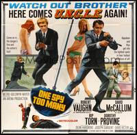 2s257 ONE SPY TOO MANY 6sh '66 Robert Vaughn, David McCallum, The Man from UNCLE, different image!