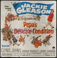 2s260 PAPA'S DELICATE CONDITION 6sh '63 Jackie Gleason, follow the gay parade, great wacky artwork!