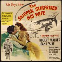 2s274 SKIPPER SURPRISED HIS WIFE 6sh '50 art of Robert Walker & pretty Joan Leslie kissing!
