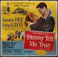 2s284 TAMMY TELL ME TRUE 6sh '61 great full-length image of Sandra Dee about to kiss John Gavin!