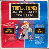 2s291 TOM JONES/IRMA LA DOUCE 6sh '66 cool cartoon art of Tom meeting Irma on the street!