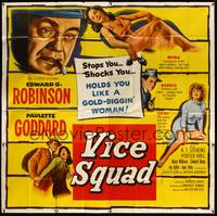 2s297 VICE SQUAD 6sh '53 Edward G. Robinson, film noir that holds you like a gold-diggin' woman!