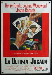 2s099 BIG HAND FOR THE LITTLE LADY Argentinean '66 different art of poker hand w/top stars!