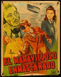 2s144 MASKED MARVEL Argentinean '43 wonderful art of masked hero, Republic serial!