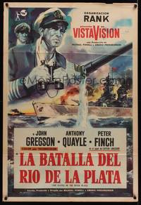 2s154 PURSUIT OF THE GRAF SPEE Argentinean '57 Powell & Pressburger's Battle of the River Plate!