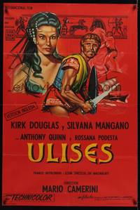 2s178 ULYSSES Argentinean '55 different art of Kirk Douglas & sexy Silvana Mangano!