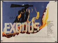 2s035 EXODUS British quad '61 Otto Preminger, great art of arms reaching for rifle by Saul Bass!