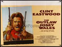 2s052 OUTLAW JOSEY WALES British quad '76 Clint Eastwood is an army of one, cool double-fisted art
