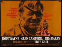 2s056 TRUE GRIT British quad '69 John Wayne as Rooster Cogburn, Kim Darby, Glen Campbell