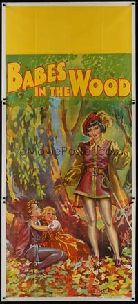 2s069 BABES IN THE WOOD stage play English 3sh '30s stone litho of female hero finding lost kids!