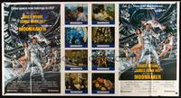 2s092 MOONRAKER int'l 1-stop poster '79 art of Roger Moore as James Bond & space babes by Gouzee!