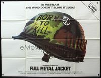 2s013 FULL METAL JACKET subway poster '87 Stanley Kubrick bizarre Vietnam War movie, art by Castle!