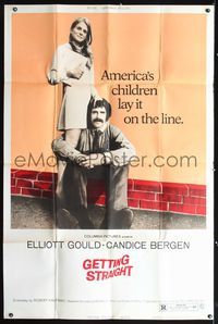 2t422 GETTING STRAIGHT 40x60 '70 Candice Bergen & Elliott Gould lay it on the line!