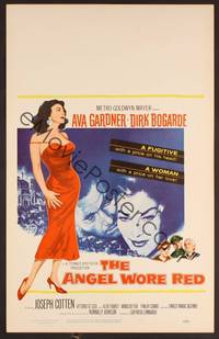 2t076 ANGEL WORE RED WC '60 sexy full-length Ava Gardner, Dirk Bogarde has a price on his head!