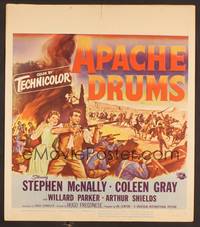 2t080 APACHE DRUMS WC '51 Val Lewton's last, art of Stephen McNally & Coleen Gray!