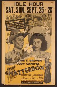 2t117 CHATTERBOX WC '43 wonderful image of cowboy Joe E. Brown & cowgirl Judy Canova!
