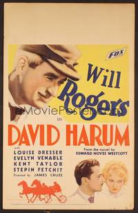 2t133 DAVID HARUM WC '34 Will Rogers, directed by James Cruze, cool horse racing image!