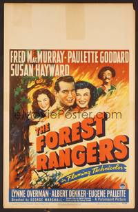 2t164 FOREST RANGERS WC '42 Fred MacMurray, Paulette Goddard, Susan Hayward, cool artwork!