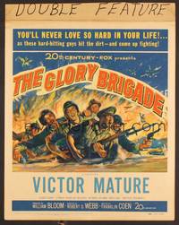 2t173 GLORY BRIGADE WC '53 cool artwork of Victor Mature & soldiers in Korean War!
