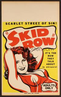 2t310 SKID ROW WC '50 it's the scarlet street of sin they talk about in whispers, sexy art!