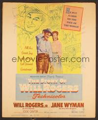 2t319 STORY OF WILL ROGERS WC '52 Will Rogers Jr. as his father, Jane Wyman, cool art!