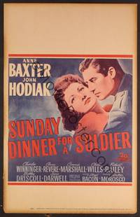 2t328 SUNDAY DINNER FOR A SOLDIER WC '44 Anne Baxter & John Hodiak romantic close up!