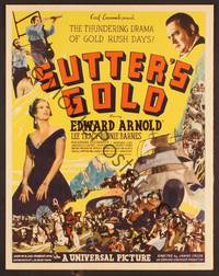 2t330 SUTTER'S GOLD WC '36 Edward Arnold & Binnie Barnes in the California Gold Rush!