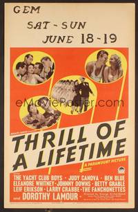2t347 THRILL OF A LIFETIME WC '37 different image w/Buster Crabbe, Betty Grable & Dorothy Lamour!